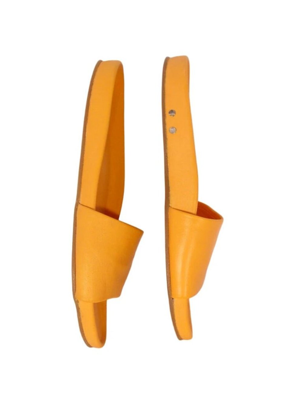 BEEK Gallito $280 Papaya Orange Leather Slide Sandals 9 - Made in MEXICO - Picture 3 of 9